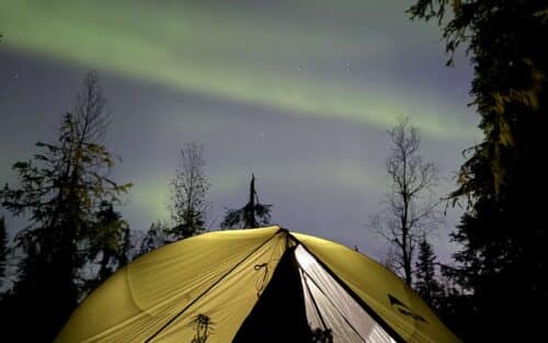Northern lights hiking tour in finnish Lapland, Aurora borealis, Pihka Outdoors